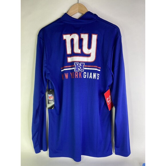 New York Giants NFL Mens Large Ultra Game Logo Quarter Zip Long Sleeve T-Shirt - Picture 2 of 7